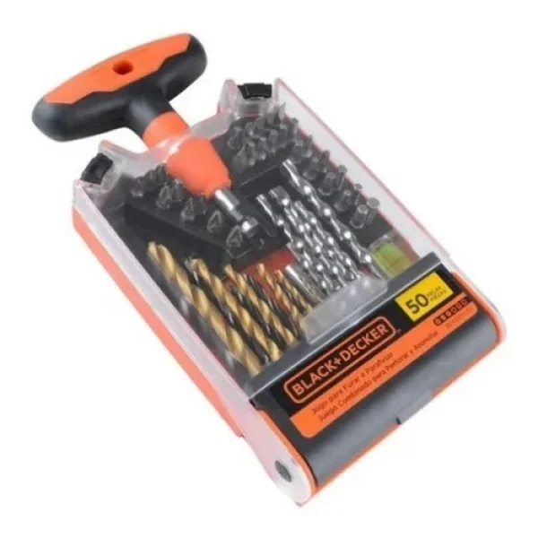 Kit de Brocas e Bits 50 Peças Black & Decker