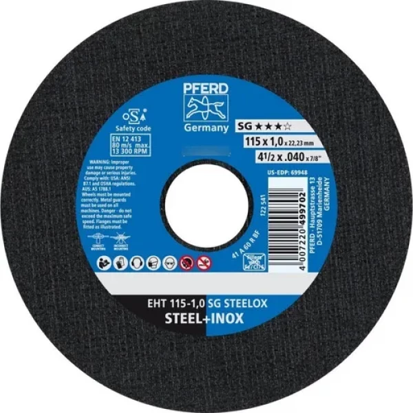 Disco de Corte PFERD EHT 115-1,0 SG Steelox