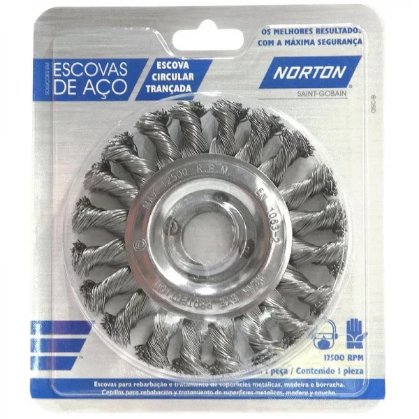 Escova Circular Trançada de Aço 114,3 x 12,7mm Norton