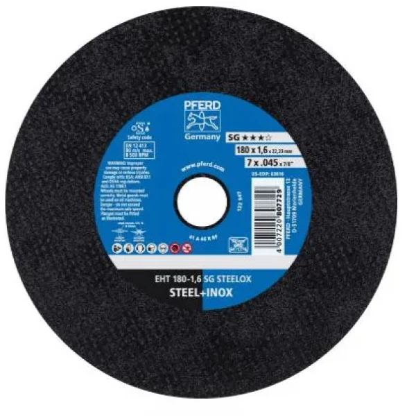 Disco de Corte EHT 180-1,6 SG STEELOX para Aço e Inox