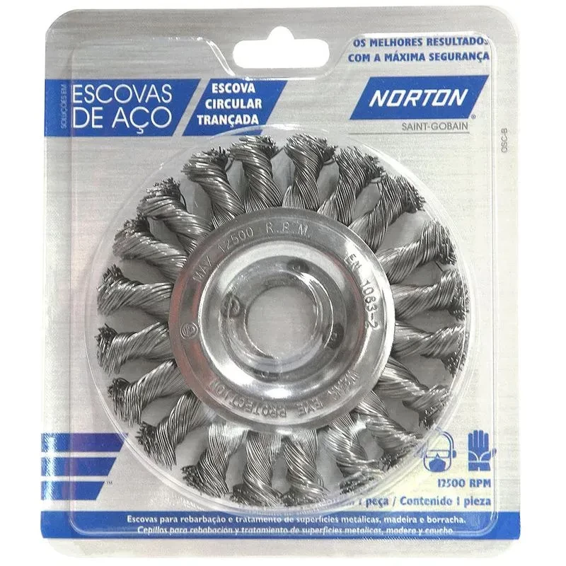 Escova Circular Trançada de Aço 114,3 x 12,7mm Norton