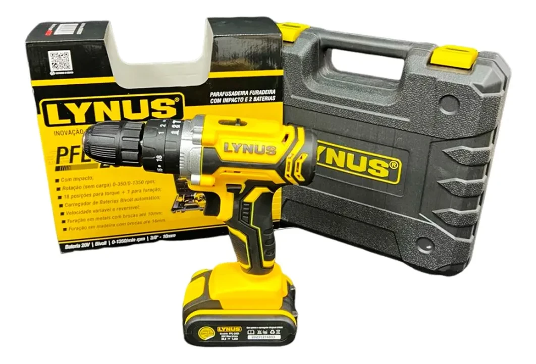 Parafusadeira e Furadeira de Impacto com Kit Completo - 20V