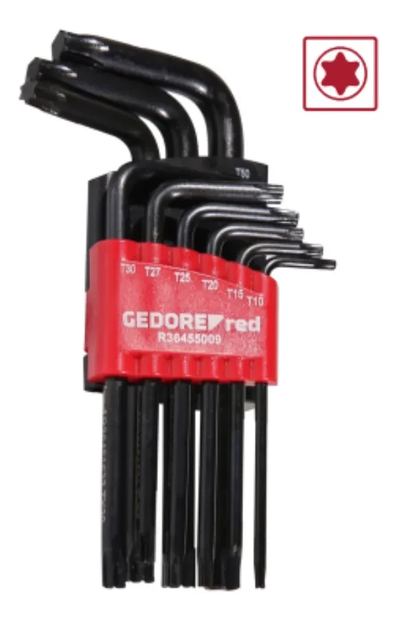 Jogo de Chaves Torx Longas com 9 Peças Gedore